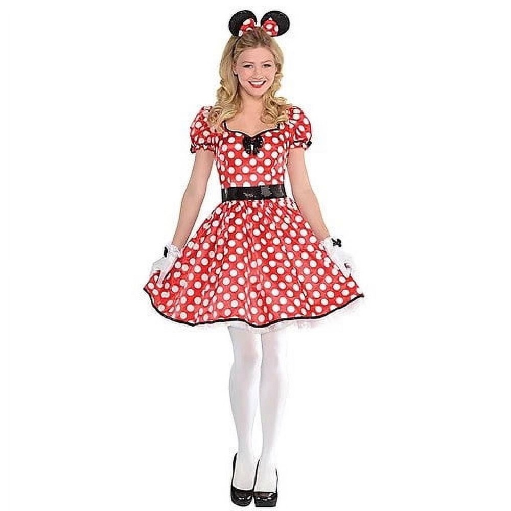 DISNEY NIB SASSY MINNIE MOUSE WOMANS SIZE S US 2-4 HALLOWEEN COSTUME 4PC SET